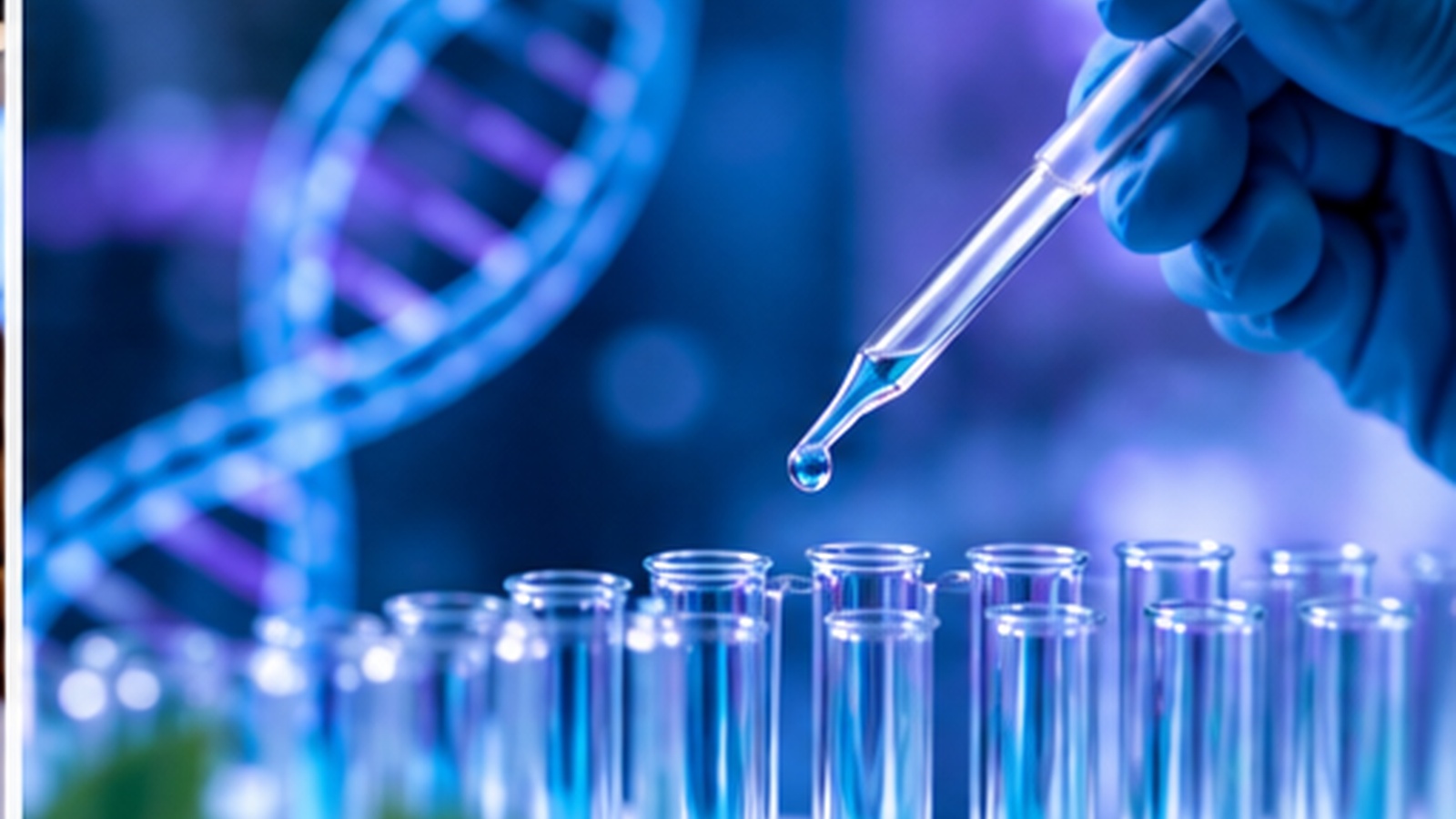 Genomics laboratory research illustration